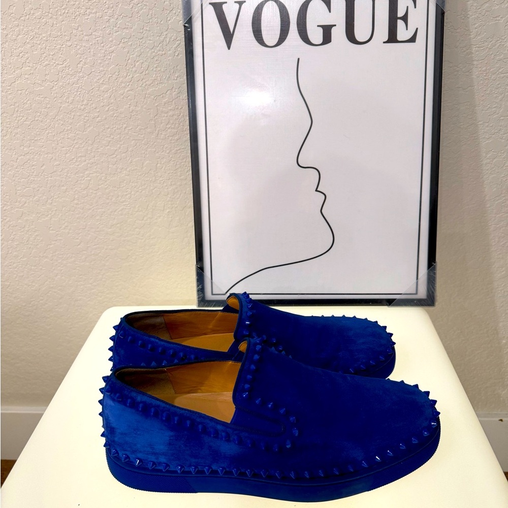 Christian louboutin blue low top sneaker